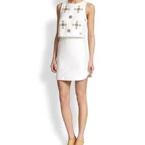 NWT Tibi beaded mini dress with open back, size 6